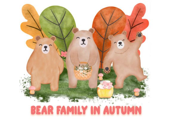 Bear Family in Autumn Watercolor Clipart: A Brand Designer’s Review for Local Business Branding