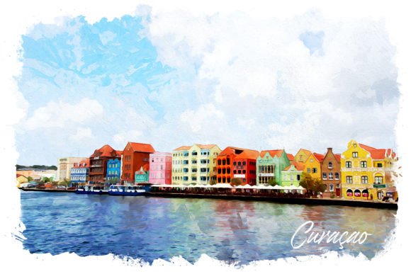Curacao Watercolor Poster – A Versatile Illustration for Handmade Crafting
