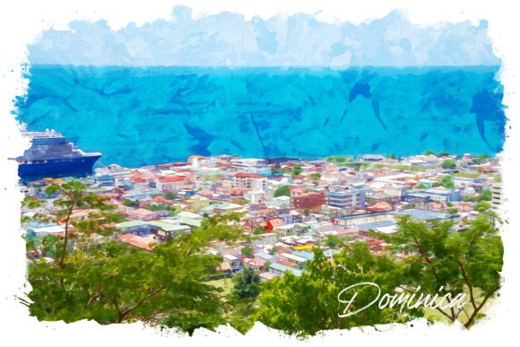 Dominica Watercolor Poster: A Versatile Illustration for Crafters & Etsy Sellers