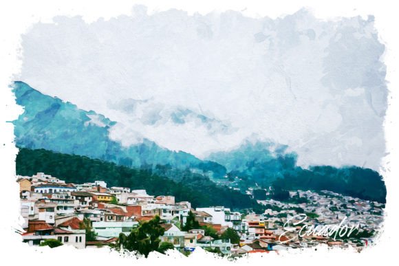 Ecuador Watercolor Poster Illustrations for Modern Branding