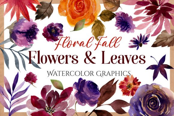 Floral Fall Watercolor Graphics & Illustrations