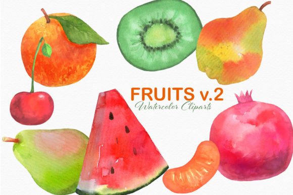 Fruits Watercolor Clipart Watermelon Png for Crafting and Illustrations