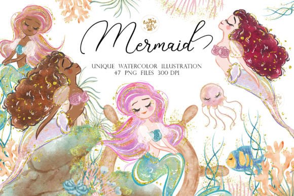 Mermaid Watercolor Illustrations Review