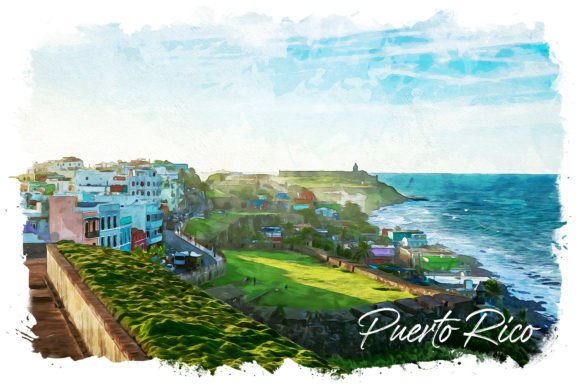 Puerto Rico Watercolor Poster – A Handmade Crafter’s Dream Illustration