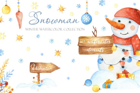 Snowman Winter Watercolor Illustrations Review