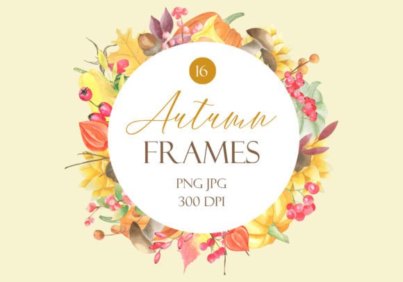 Watercolor Autumn Floral Frames: Illustrations Review