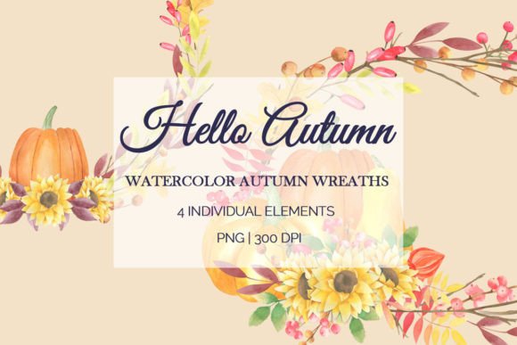 Watercolor Autumn Wreaths Illustrations for Blog & Editorial Design