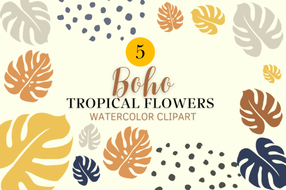 Watercolor Boho Tropical Flowers Clipart Review