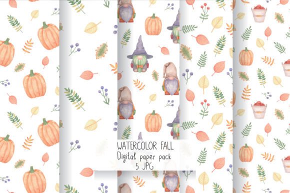 Watercolor Fall Digital Paper JPG Review