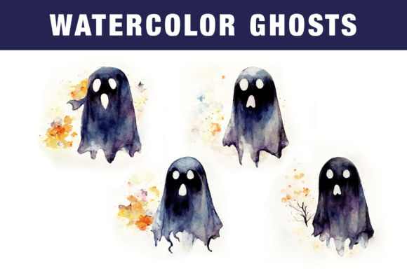Watercolor Ghosts Illustrations Review
