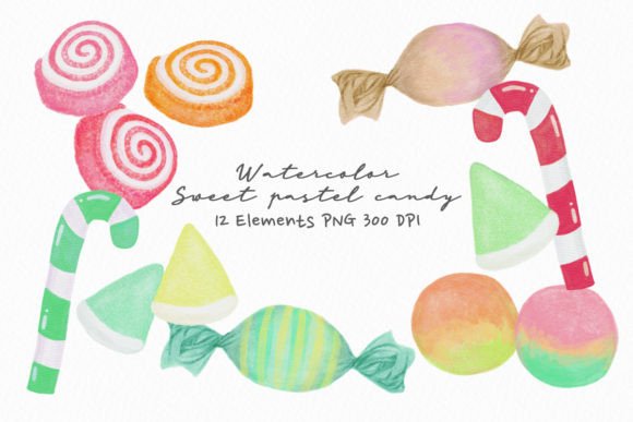 Watercolor Pastel Candy Clip Art Set Review