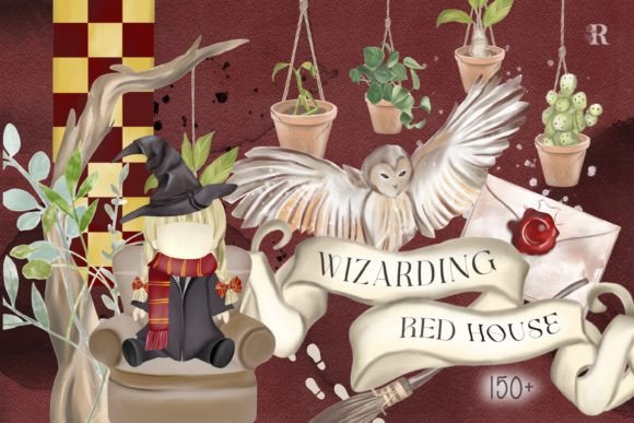 Wizarding Red House Watercolor Illustrations